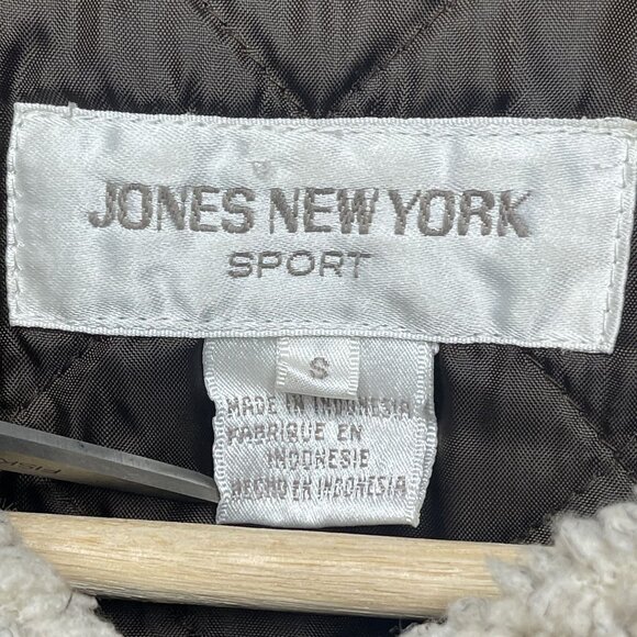 Jones New York Sport Vintage Brown Sherpa Collar Utility Jacket S - Picture 2 of 9